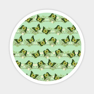 Green butterflies pattern Magnet